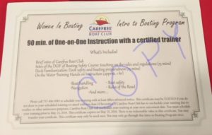 Carefree Boat Club 90 min Intro to Boating Offer  