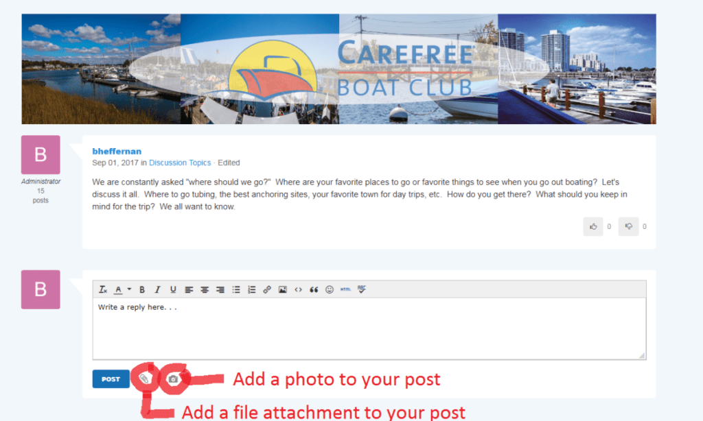 Carefree Boat Club Member's Forum Account Creation  