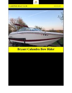 Carefree Boat Club Calandra Sale Sheet PDF  