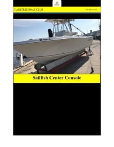 Carefree Boat Club SailFish Sale Sheet PDF  