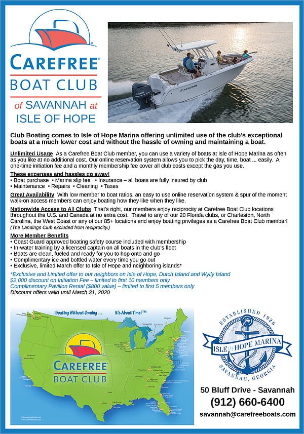 Carefree Boat Club Introducing the Carefree Boat Club of Savannah at Isle of Hope Marina  