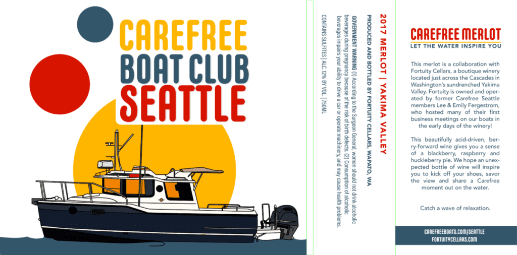 Carefree Boat Club Carefree Merlot | Fortuity Cellars Bottling  