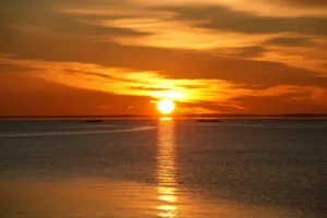 Sunset summer boating in New Jersey on the water